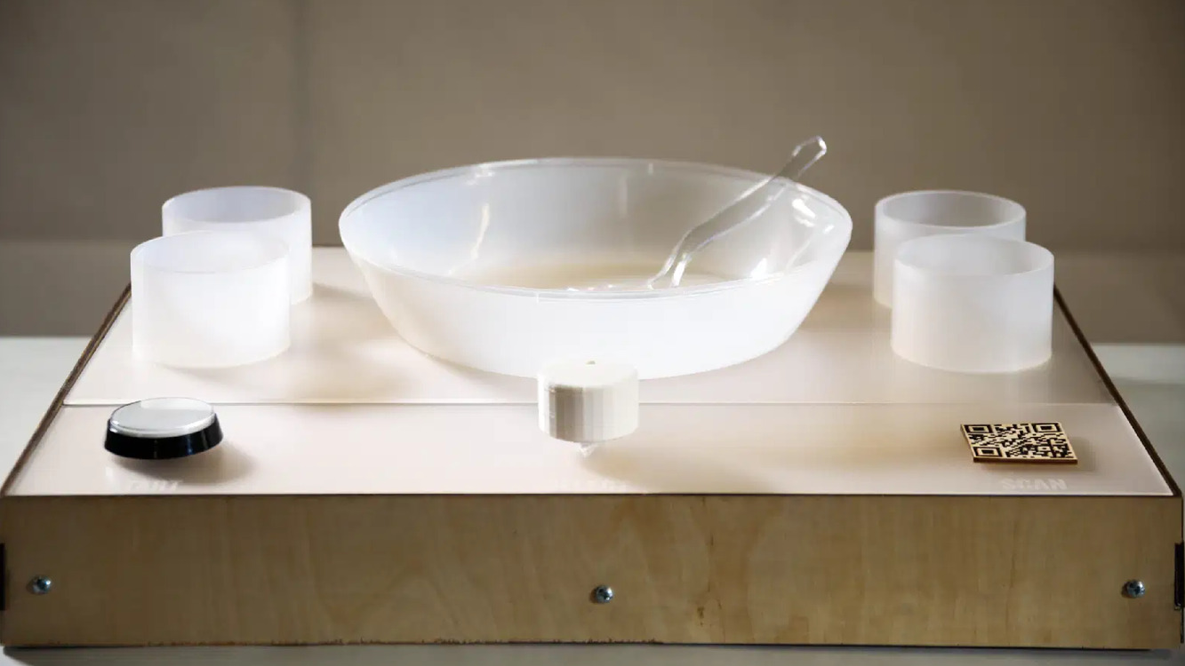 Authentic or Not cooking game with a fabricated table, physical ingredients, and display